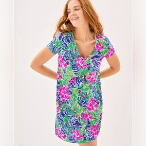 Lilly Pulitzer x Disney Etta T-Shirt Dress XL Mickey Floral Palm Resort Size XL